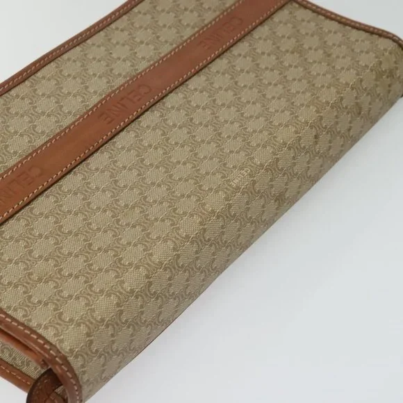 Authentic CELINE Macadam Canvas Shoulder Bag Beige - Picture 13 of 16